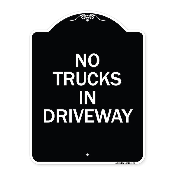 Signmission Driveway No Trucks in Driveway Heavy-Gauge Aluminum Architectural Sign, 24" x 18", BW-1824-24124 A-DES-BW-1824-24124 - main